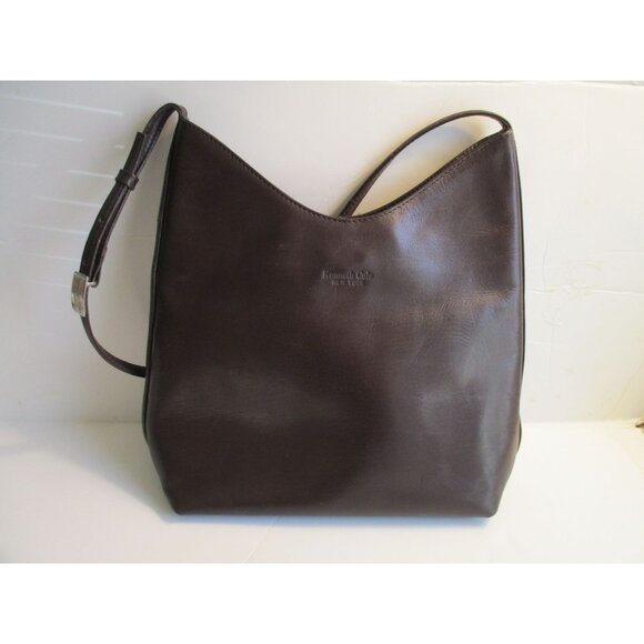 *Kenneth Cole Chocolate Brown Leather w Detachable Clutch Wallet - Picture 2 of 8